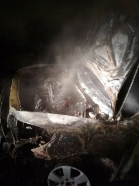 В Хрущево Тульской области сгорела иномарка Skoda Octavia