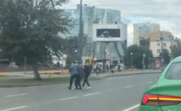 Переползал улицу: тюменцы оставили машину посреди дороги, чтобы перенести одноногого дедушку - видео