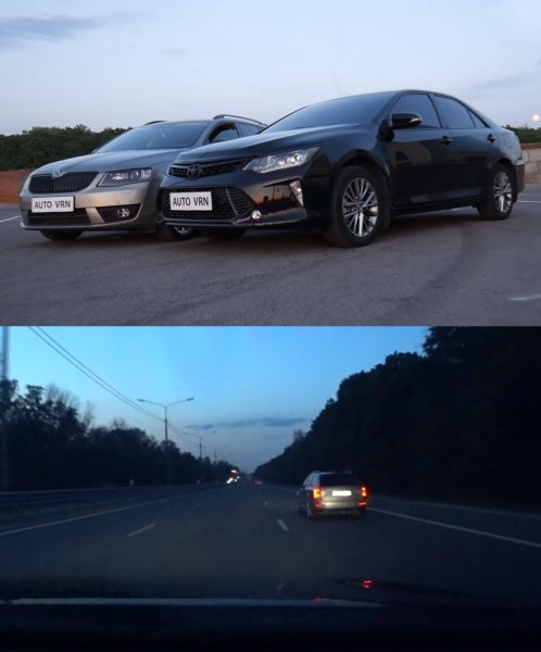 «Ваговская ракета»: Блогер показал гонку полноприводной Skoda Octavia A7 и Toyota Camry XV55